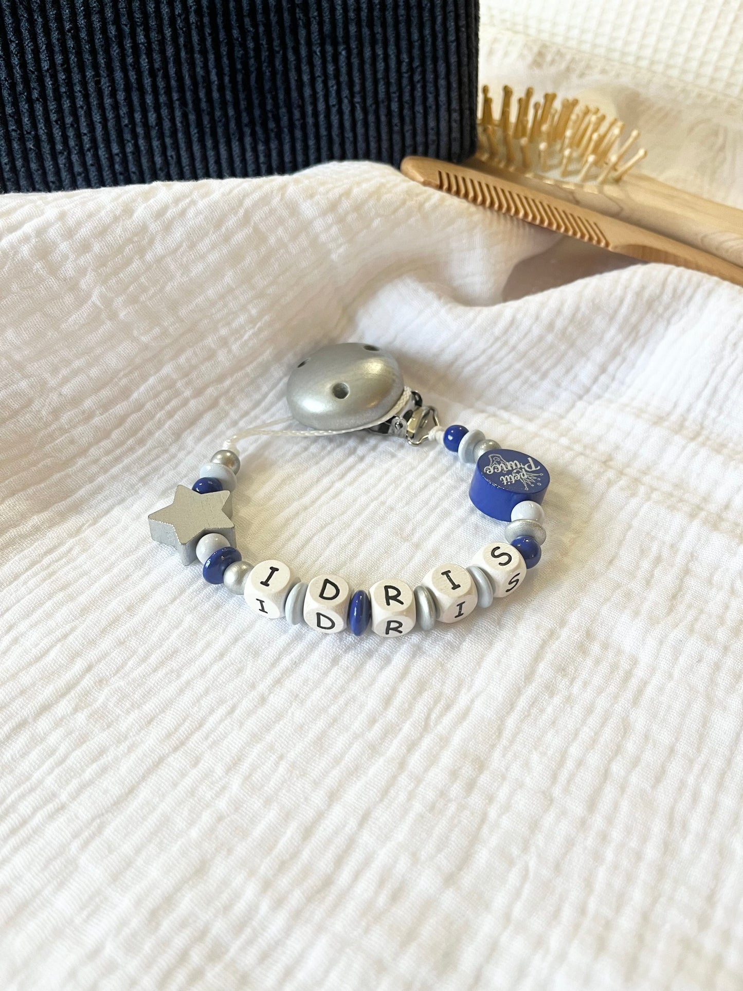 Attache tétine personnalisable, attache tétine bébé, attache tétine fait main, attache tétine en bois naturel