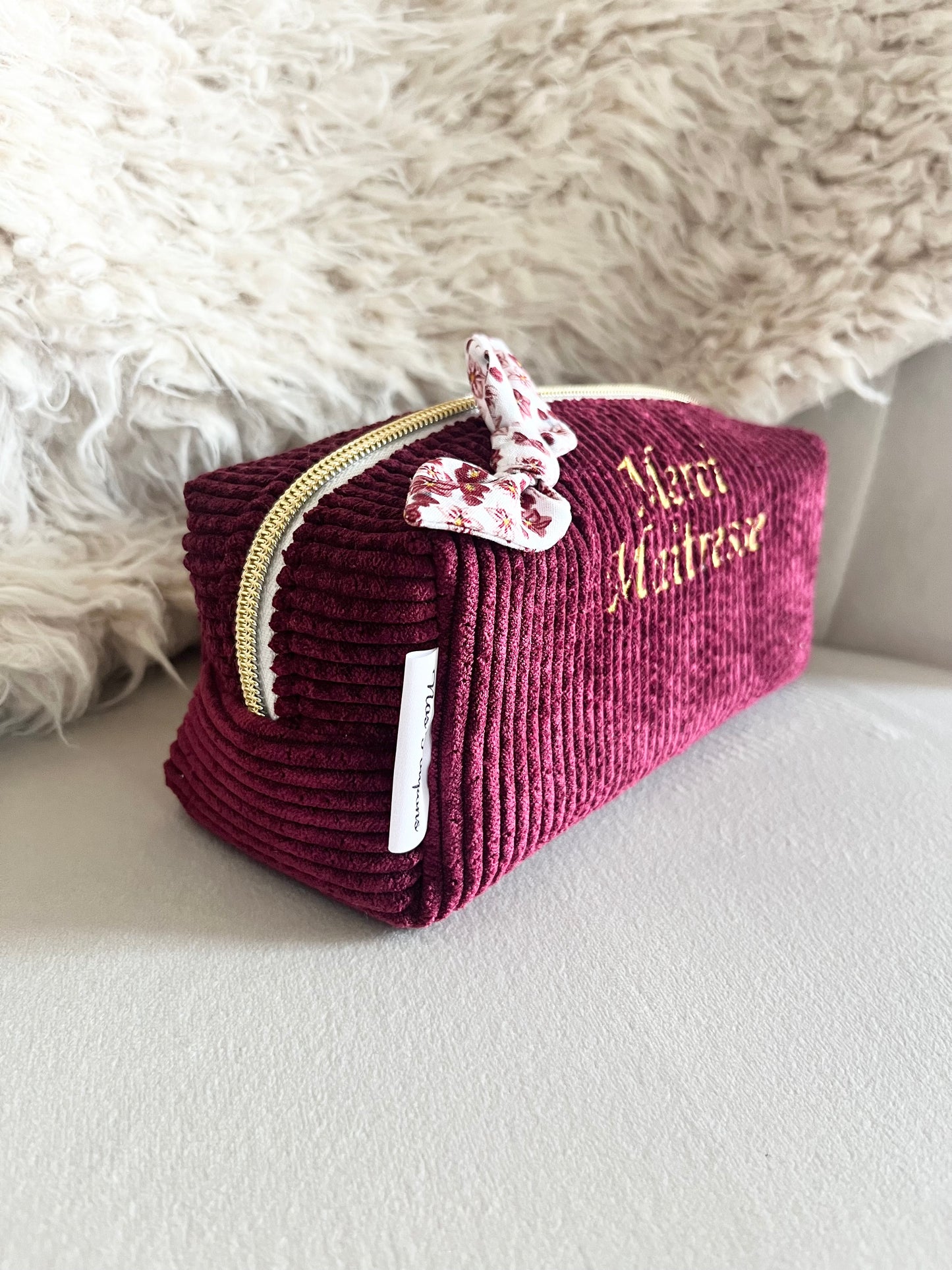 Nos Poupons - Trousse d'école, trousse maîtresse, trousse d'école fait main, trousse maîtresse fait main, trousse velours côtelé