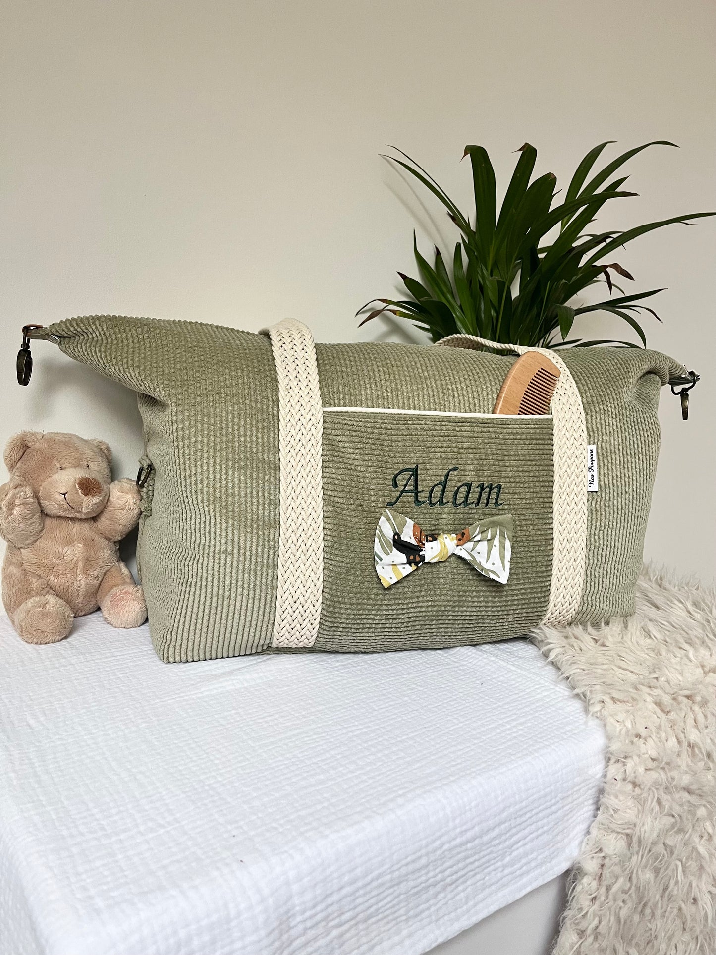 Nos Poupons - Sac à langer personnalisable, sac à langer bébé, sac à langer fait main, sac à langer velours côtelé