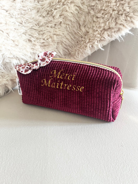 Nos Poupons - Trousse d'école, trousse maîtresse, trousse d'école fait main, trousse maîtresse fait main, trousse velours côtelé